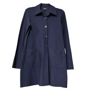 Eileen Fisher Blue Size XS/TP Crepe Classic Long Jacket NWOT